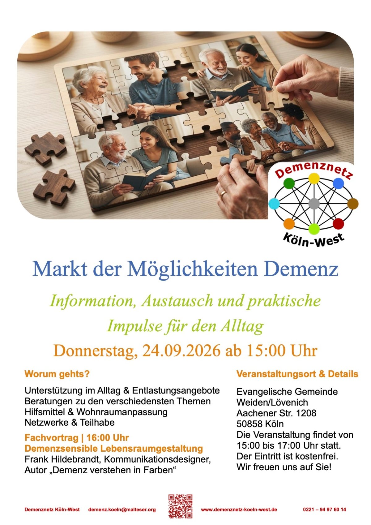 Demenznetz Köln-West Plakat Veranstaltung 24.09.2026
