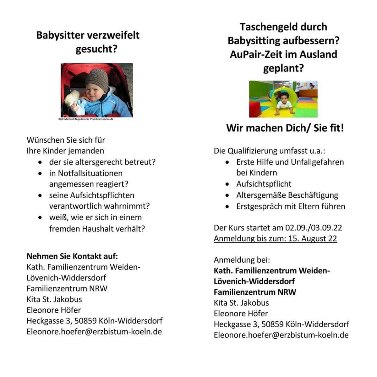 Flyer Babysitter komprimiert