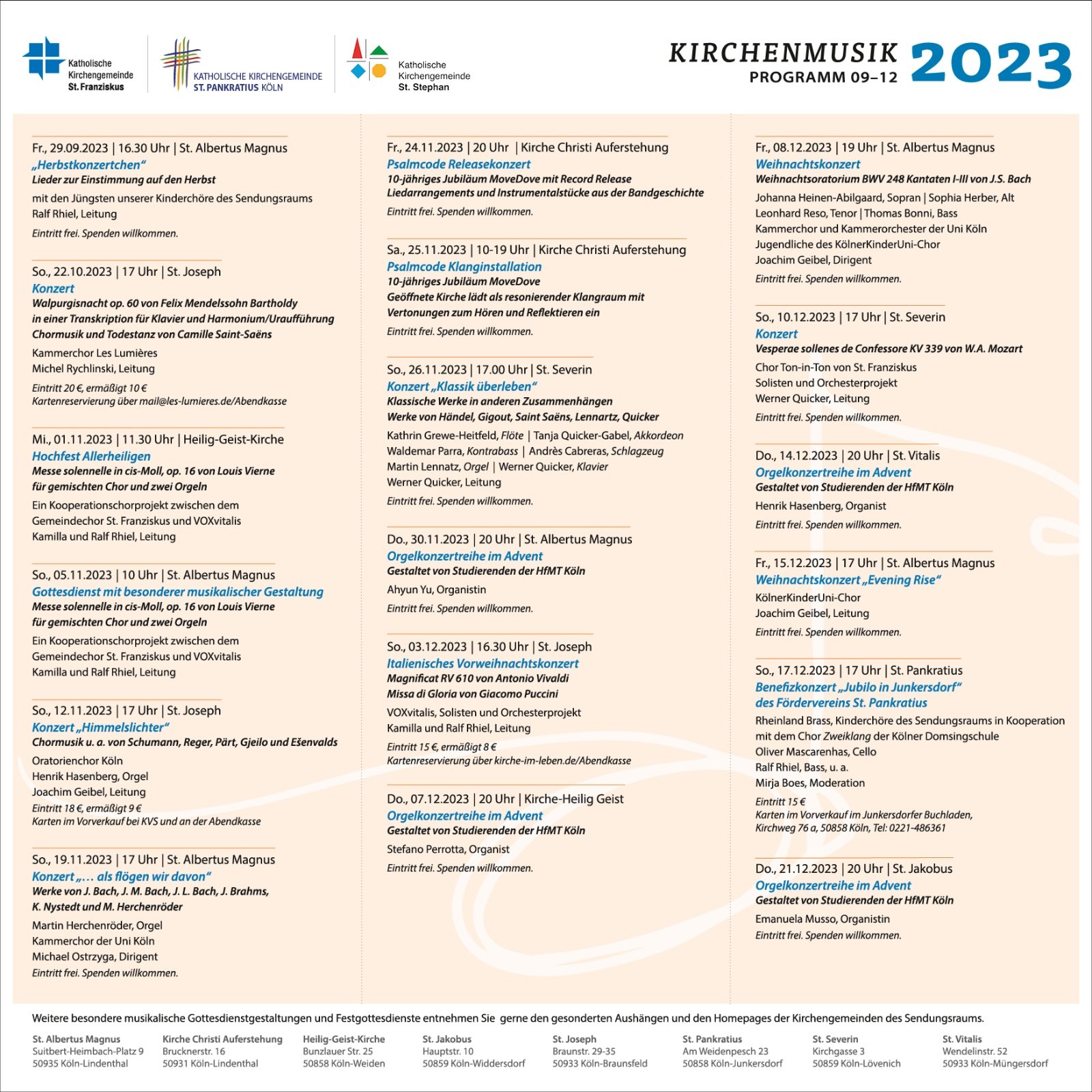 Kirchenmusik 4. Quartal